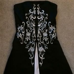 Jessica McClintock Size 6 Black and White Gown